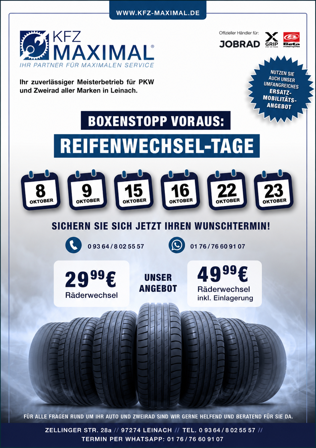 KFZ Maximal Reifenwechsel